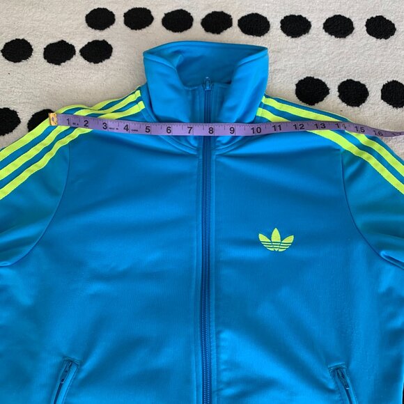 Adidas Classics Originals Firebird Retro Blue Neon Track Jacket Activewear Top - Picture 10 of 12